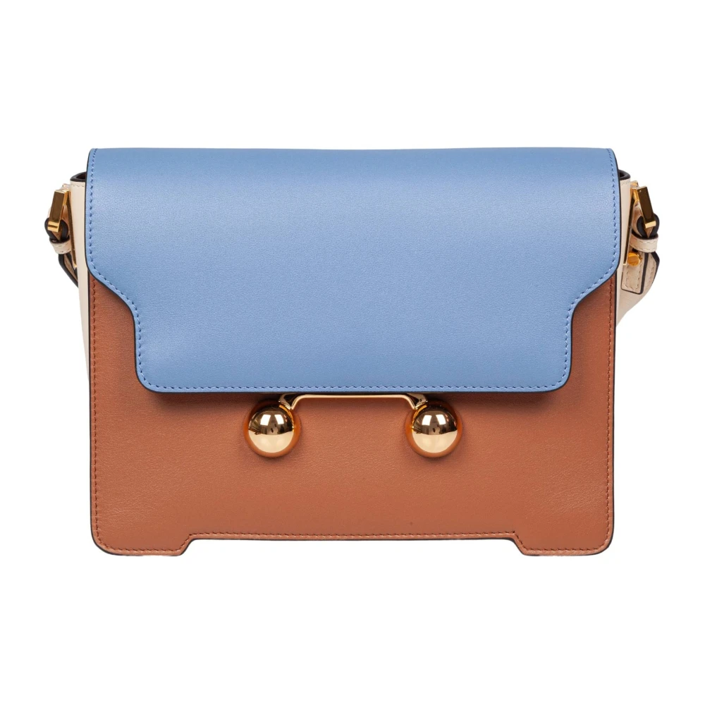 Marni Trunkaroo Leren Schoudertas Lichtblauw Multicolor Dames