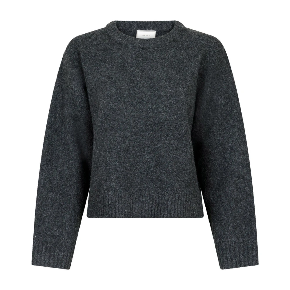 NEO NOIR Solid Knit Sweater Gray Dames