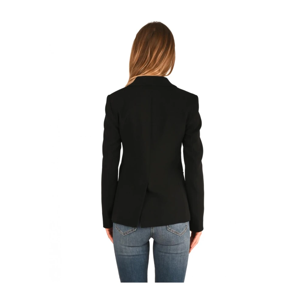 Pennyblack Formele Crepe Jas met Smalle Revers Black Dames