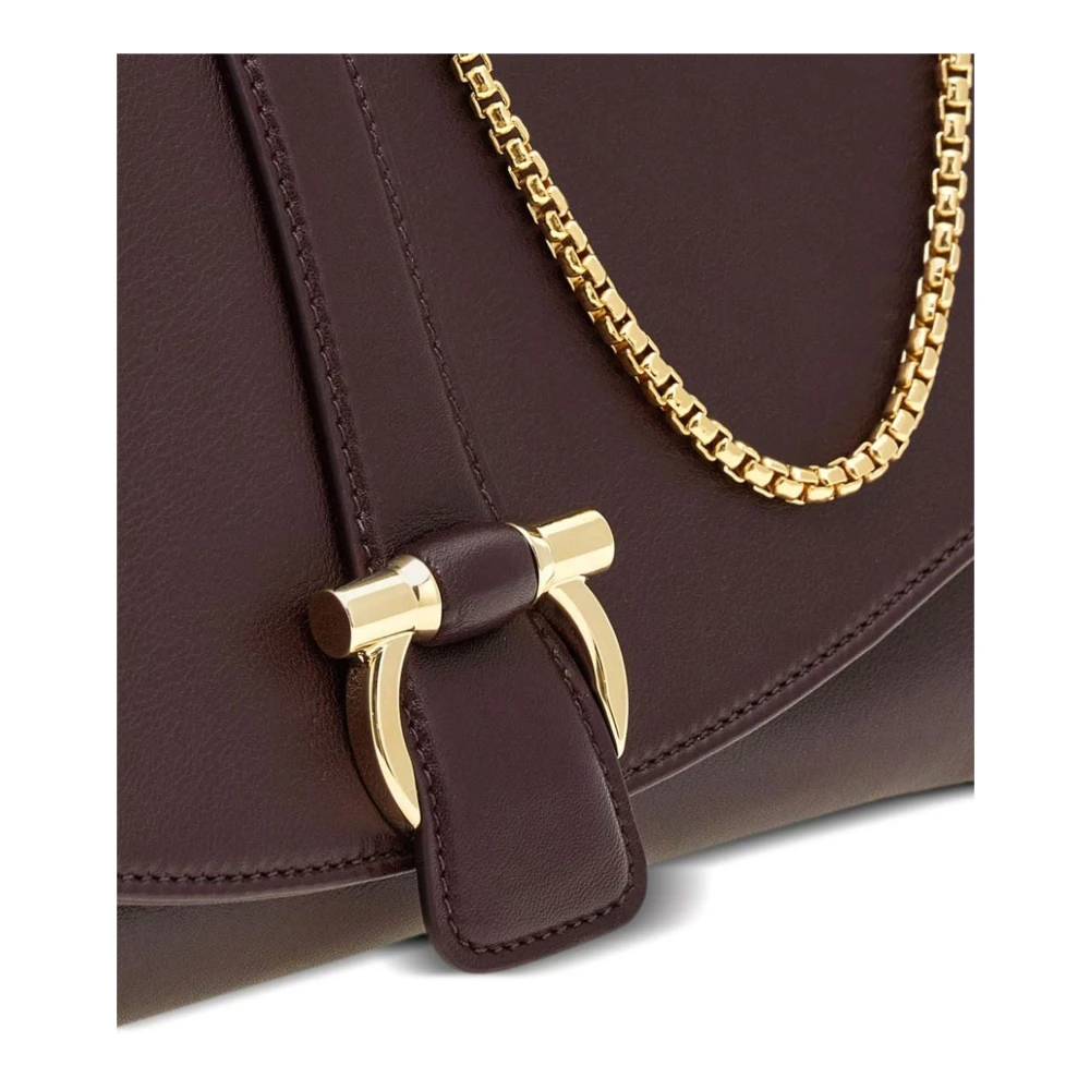 Salvatore Ferragamo Bordeaux Schoudertas met Klep Red Dames