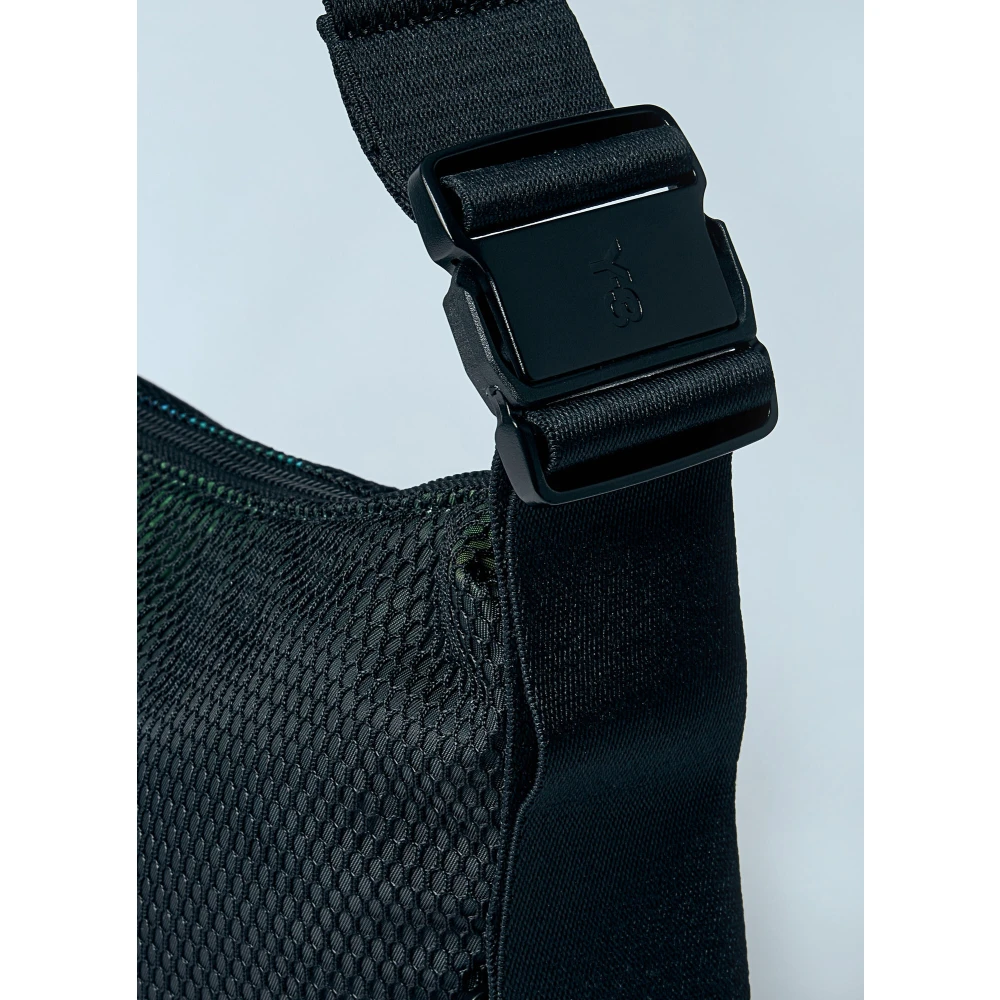 Y-3 Crossbody Tas met Mesh Overlay en Logo Black Heren