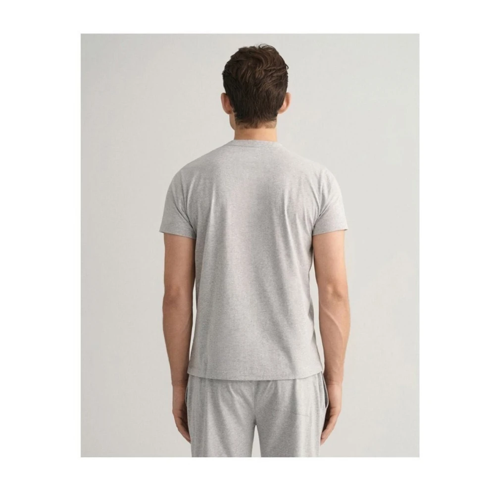Gant Korte Mouw T-shirt Licht Grijs Gray Heren