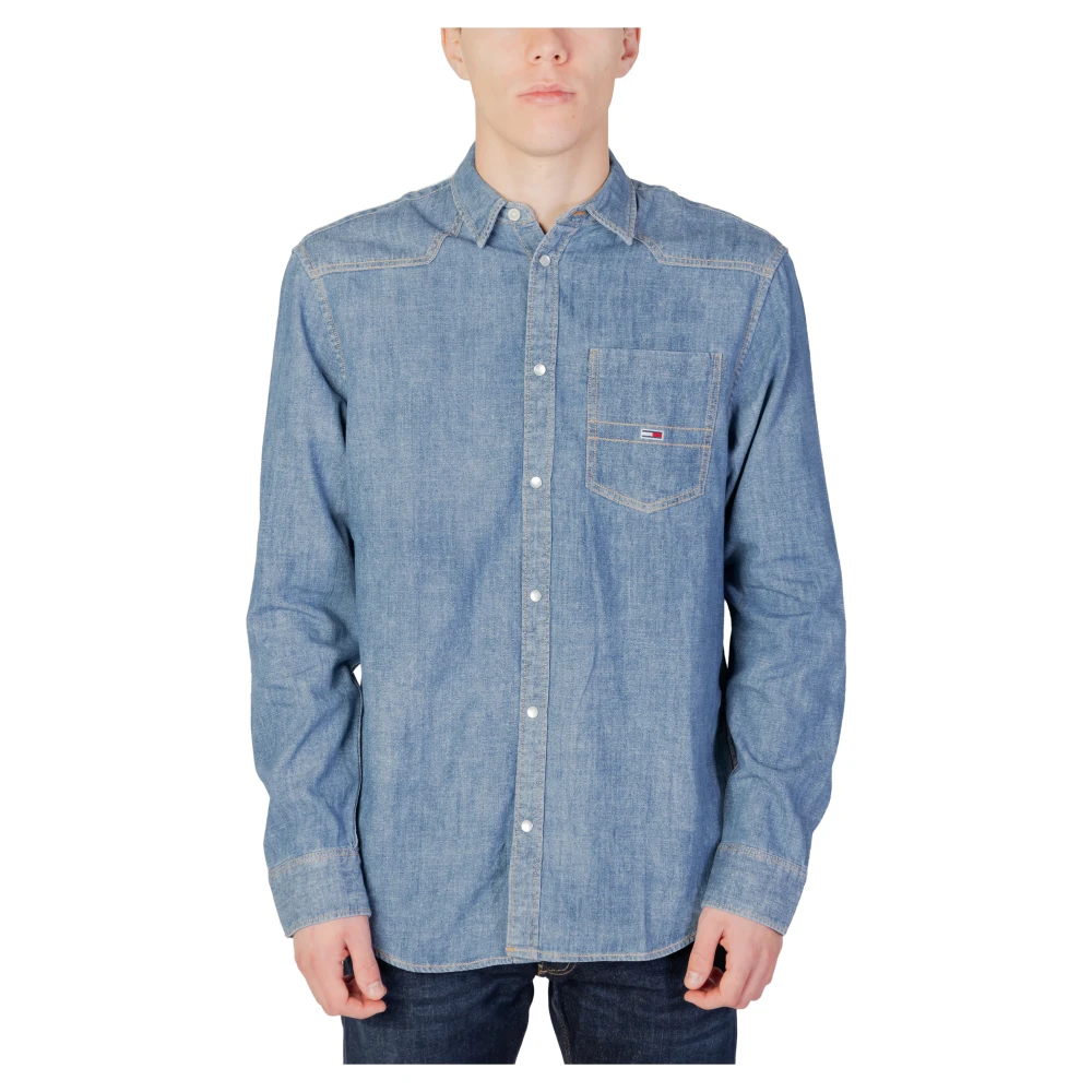 Tommy Jeans Western Denim Skjorta Blue, Herr