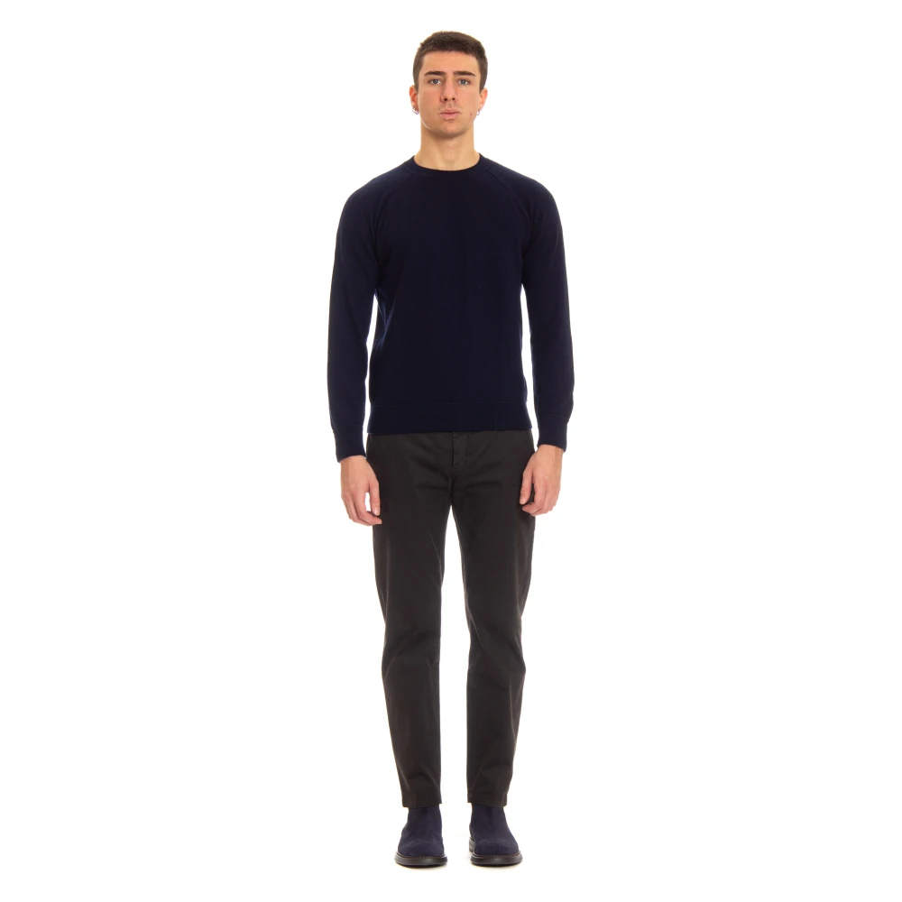 Gran Sasso Round-neck Knitwear Blue Heren