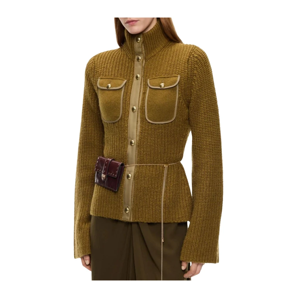 Pinko , Cardigans, Female, Green, Xs, Pispiglio Cardigan - Image 2