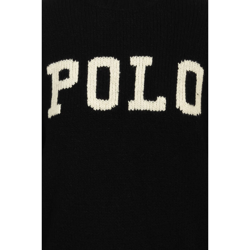 Ralph Lauren Zwarte Sweater Intarsia Pullover Black Dames