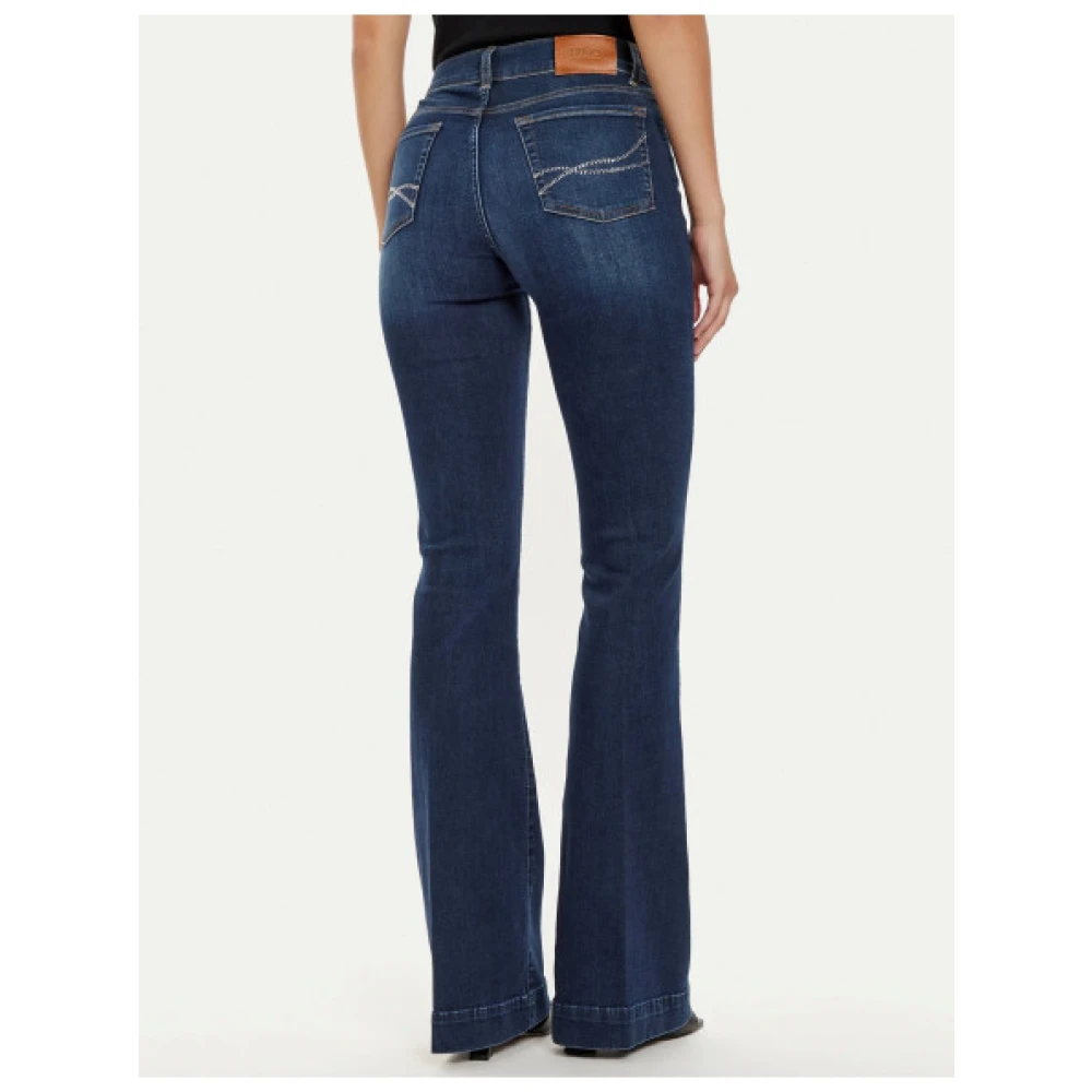 Liu Jo Flared high waist jeans met strass Blue Dames