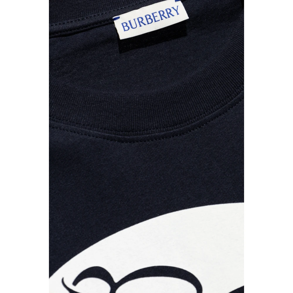 Burberry T-shirt met logo Blue Heren