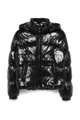 Svart High Shine Dunjacka
