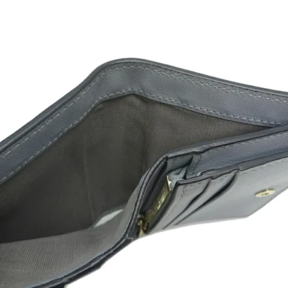 Valentino Vintage Pre-owned Leather wallets Gray Dames