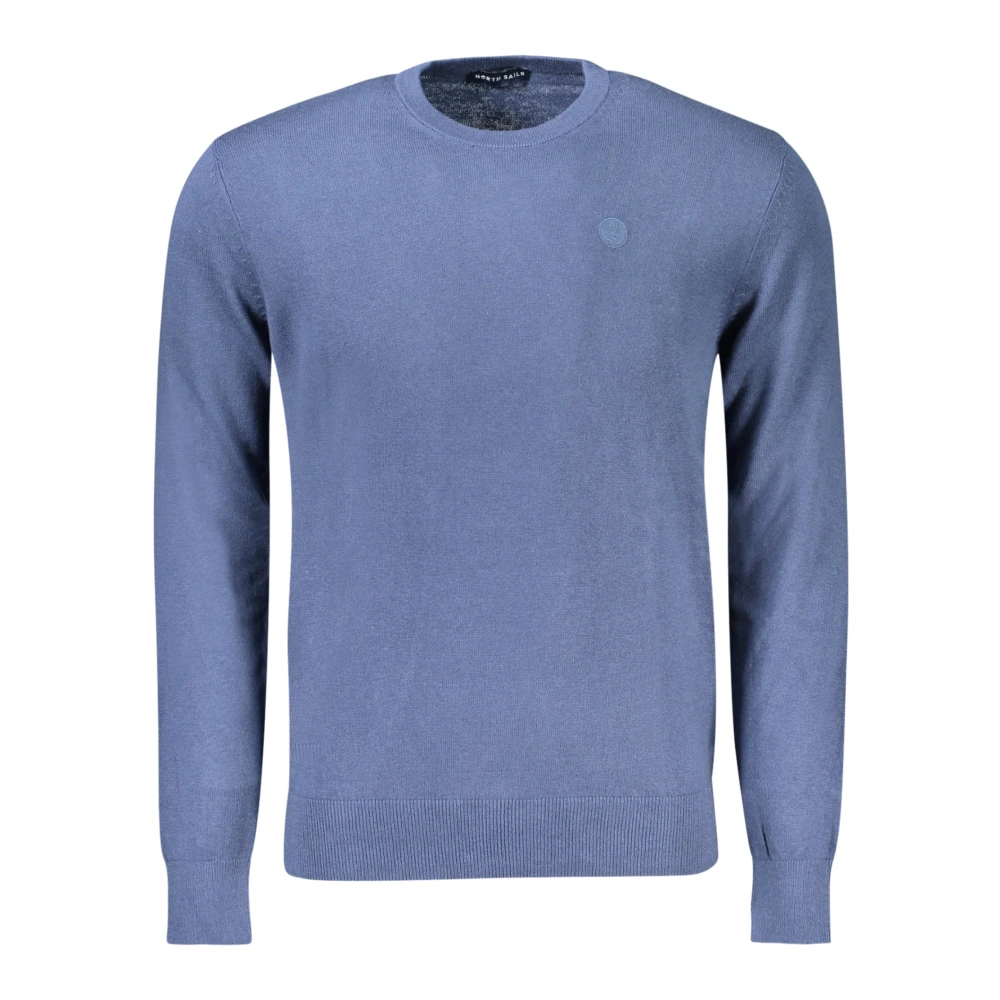 North Sails Blue Long Sleeve Jumper With Logo - Male - Round-Neck Knitwear - 2XL - Knitwear