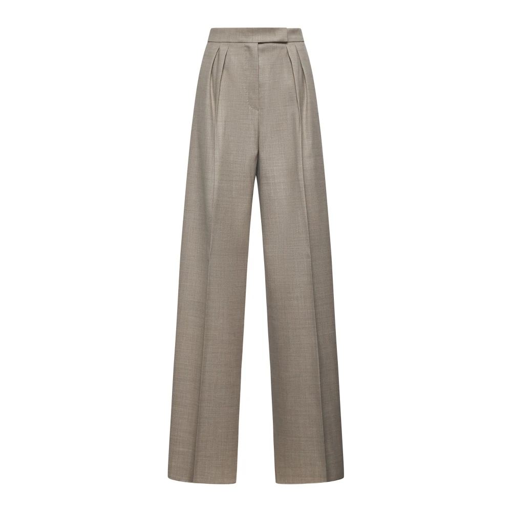 Max Mara Beige Palazzo Wollen Broek Beige Dames