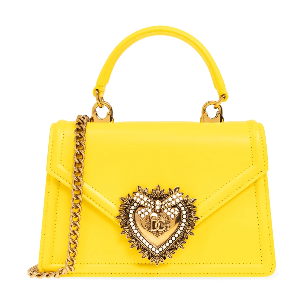 Dolce & Gabbana Kleine Devotion Gele Top Handvat Tas Yellow Dames