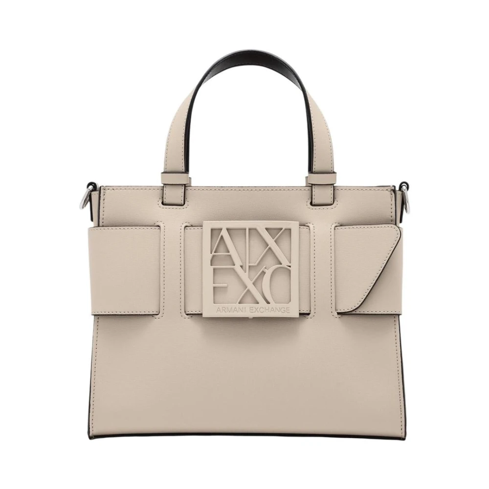 Armani Exchange Women's Beige Handbag With Shoulder Strap