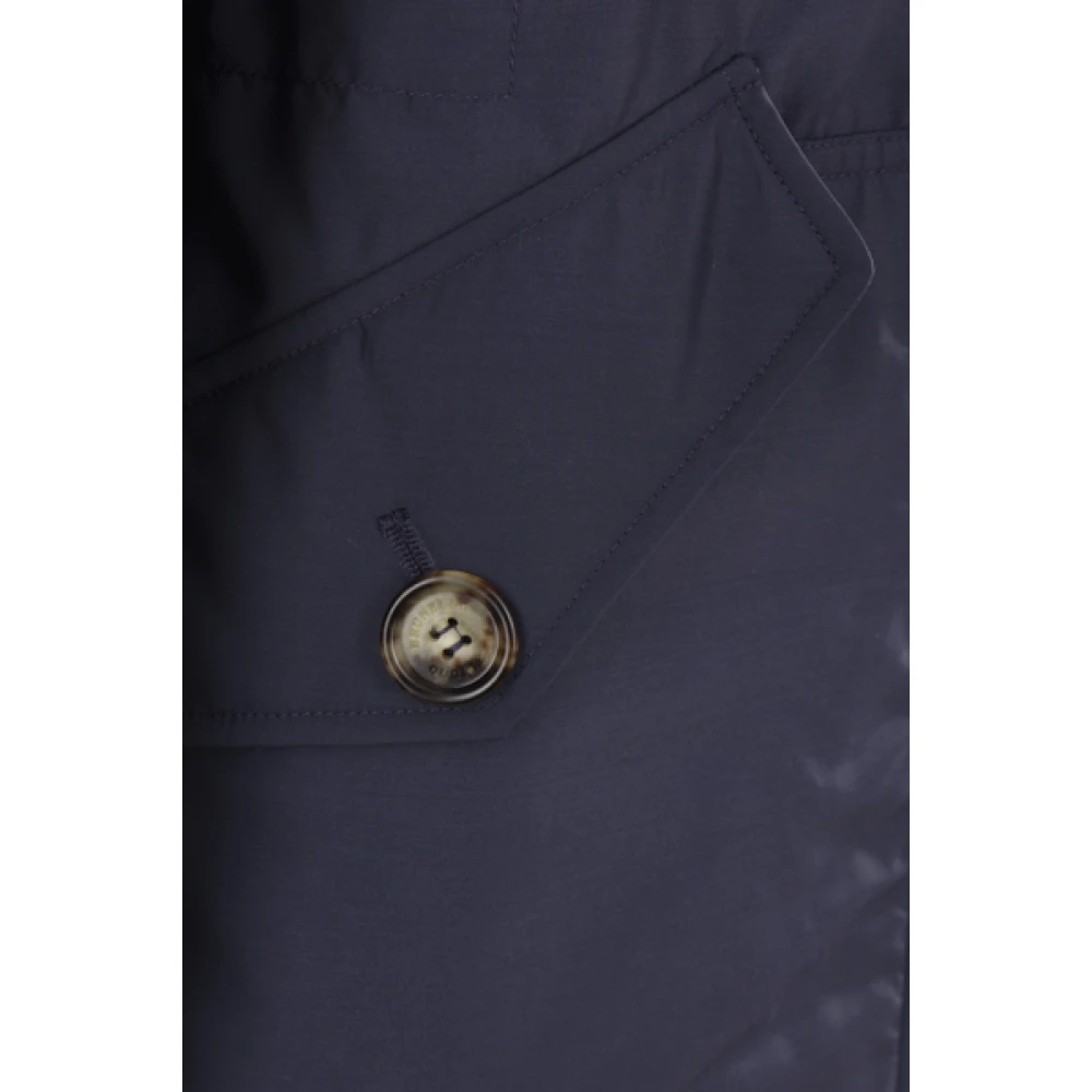 BRUNELLO CUCINELLI Blauwe Technische Gewatteerde Jas Blue Heren