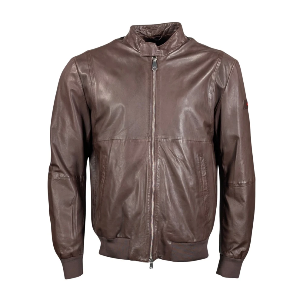Peuterey Men's Brown Tureia Bomber Jacket - Leather Jackets - L - Jackets