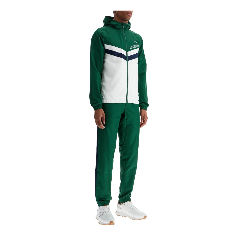 Lacoste Diamantpatroon Kleurblok Sportpak Green Heren