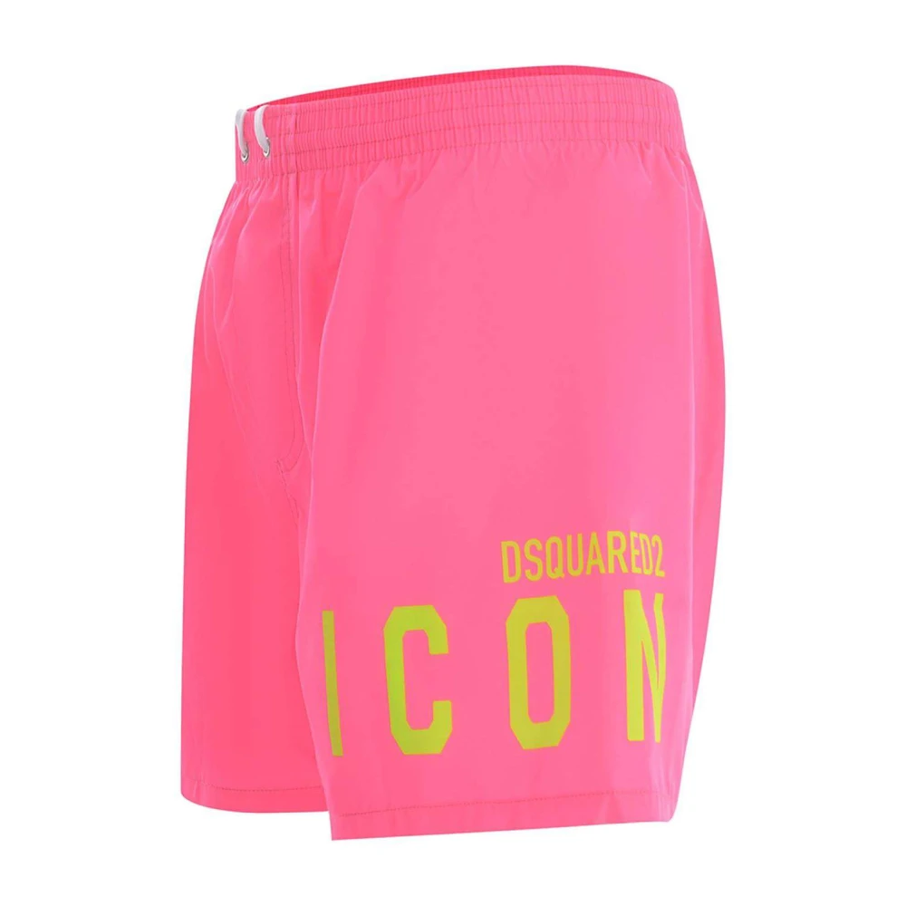 Dsquared2 Midi Zwemshorts voor Mannen Pink Heren