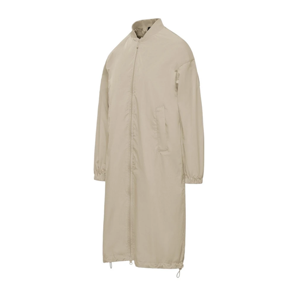 BomBoogie Lange bomber nylon jas beige Dames