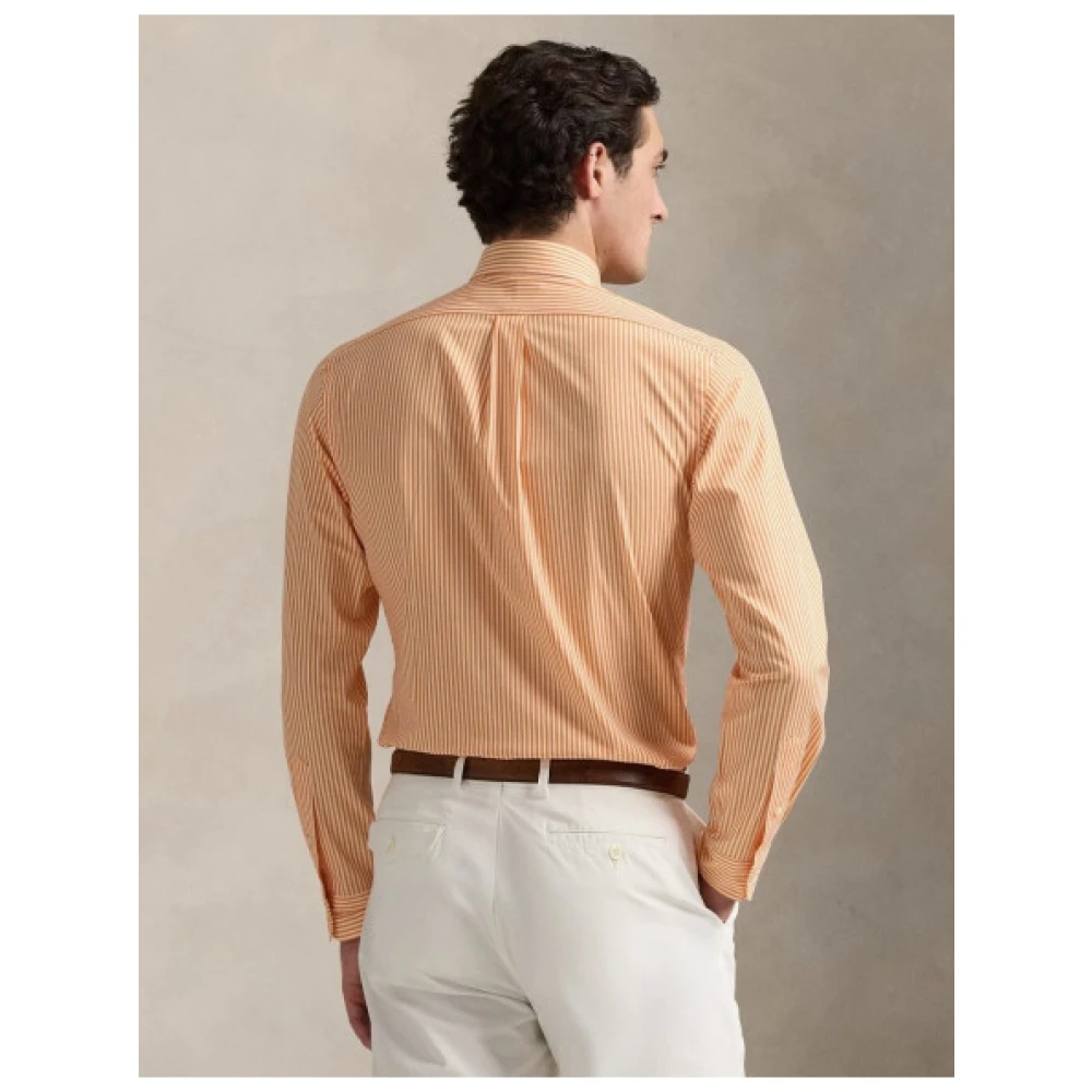 Polo Ralph Lauren Gestreept katoenen popeline overhemd Orange Heren