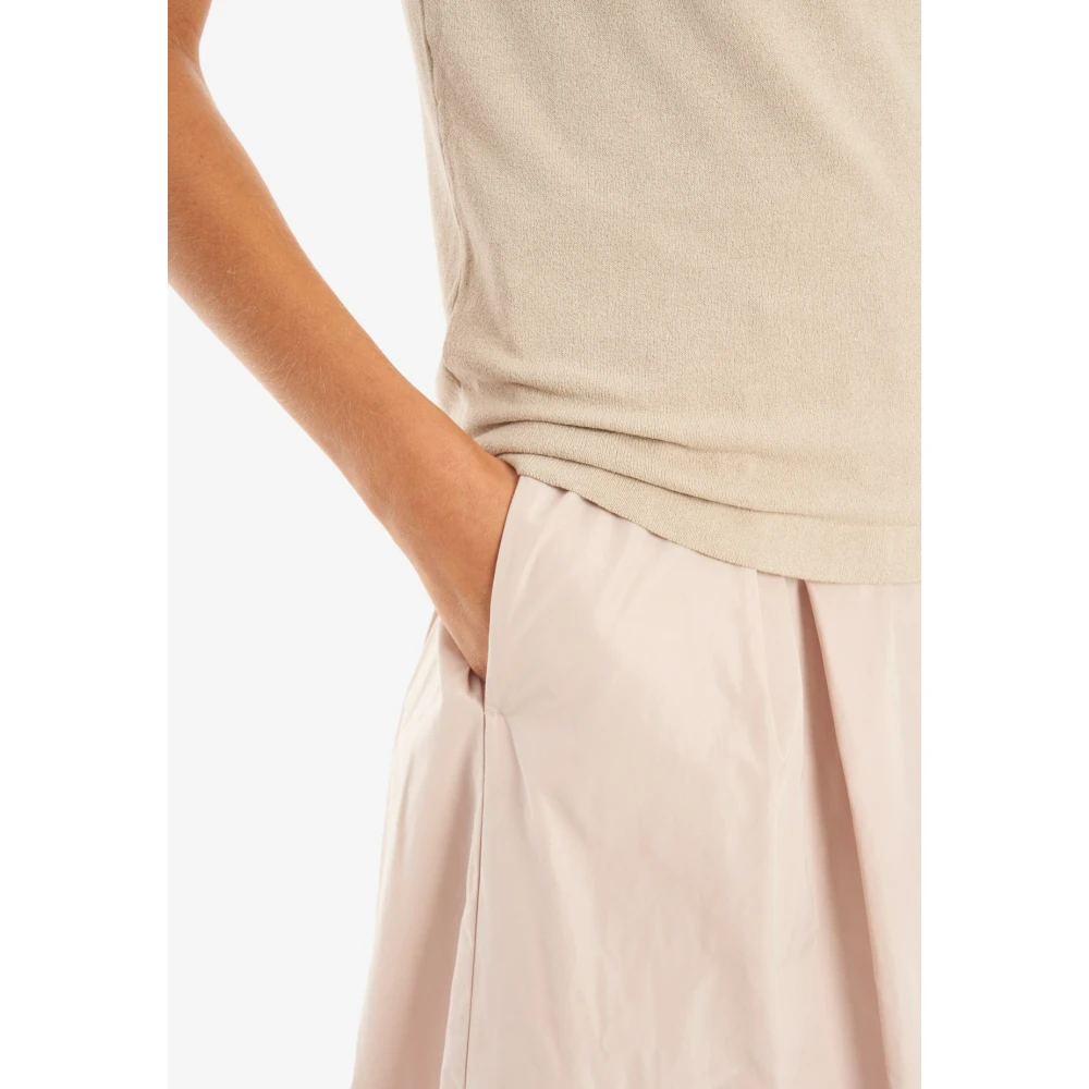 Vicario Cinque Elegante Maxi Rok met Zakken Beige Dames