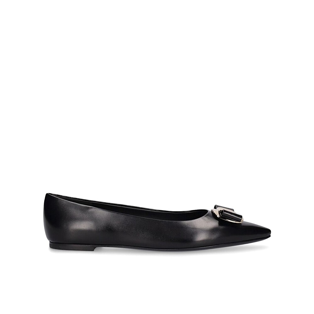 Salvatore Ferragamo ROMEO BLK Patent leather good Flats 7D