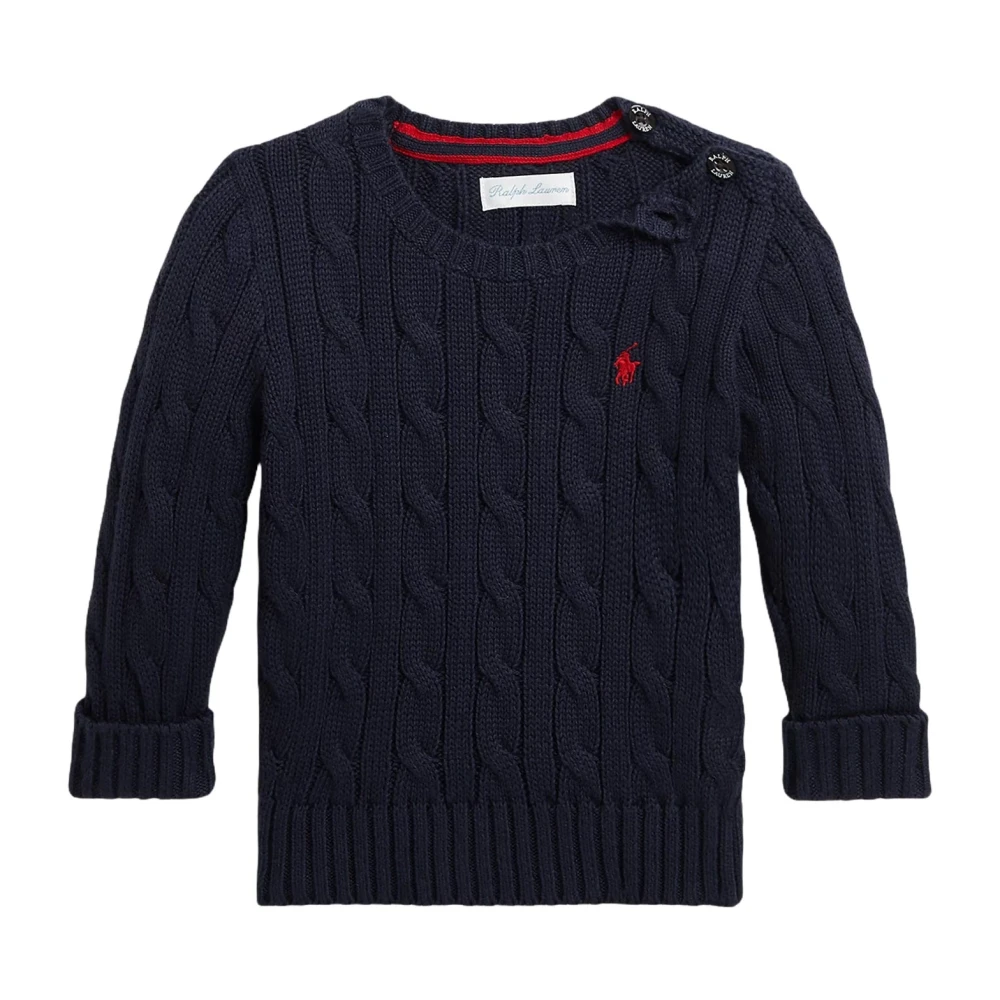 Ralph Lauren Unisex Kids Blue Kids Knitwear, 12 M, Embroidered Pony Jumper