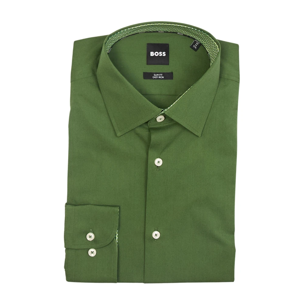 Hugo Boss Groene Slim Fit Overhemd Green Heren