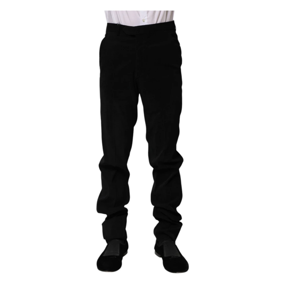 Bencivenga Men's Black Formal Dress Trousers - Slim-Fit Trousers - Xs- Trousers