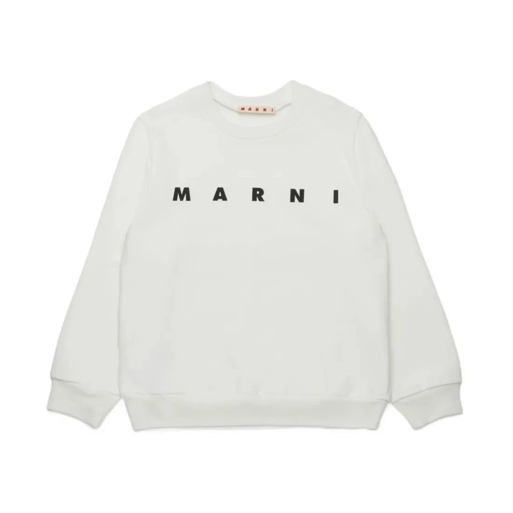 Marni Unisex Kids White Kids Sweatshirts, 14 Y, Logo Sweatshirt