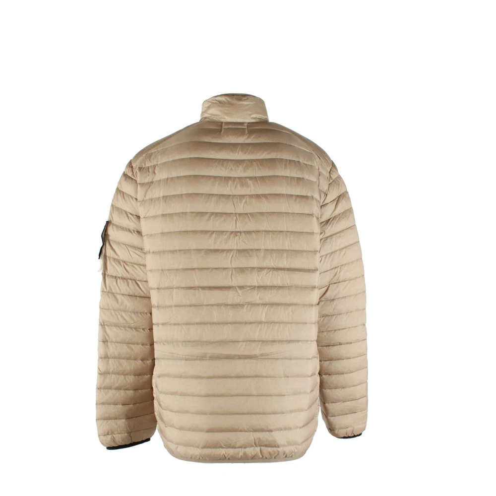 Stone Island Bruine donsjas met geweven kamers Brown Heren