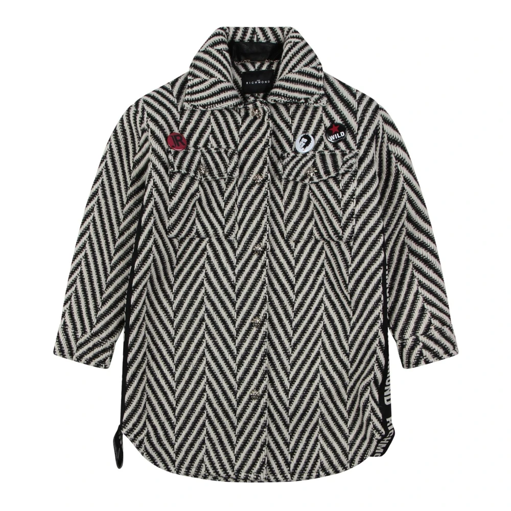 Richmond Chevron Klassisk Kappa med Knappstängning Black, Unisex