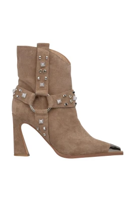 Metallic studded bootie