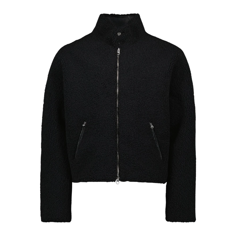 Courrèges Men's Black Bomber Jacket With Faux Leather