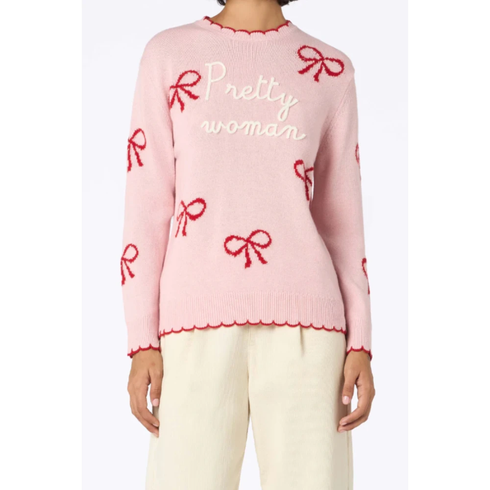 MC2 Saint Barth Trui met letters voor winterseizoen Pink Dames