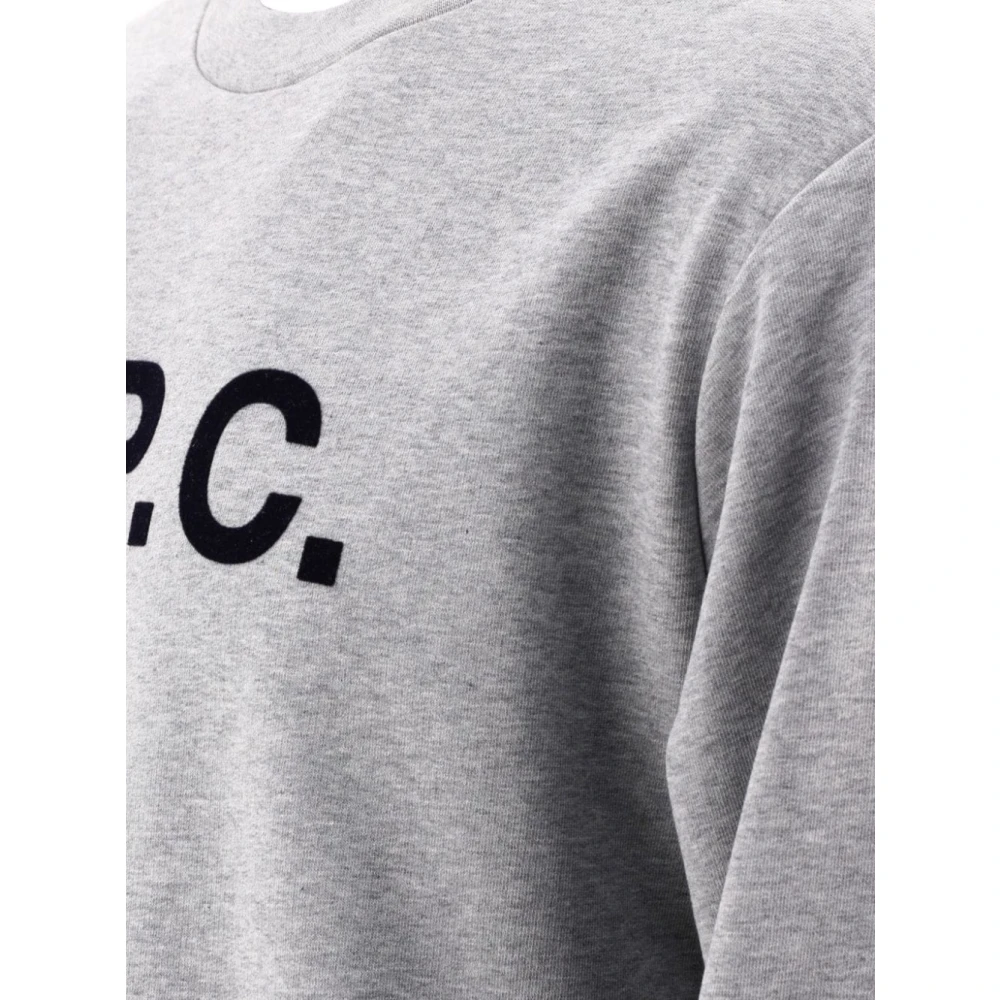 A.p.c. Grijze Grand Sweatshirt met Logo Print Gray Dames