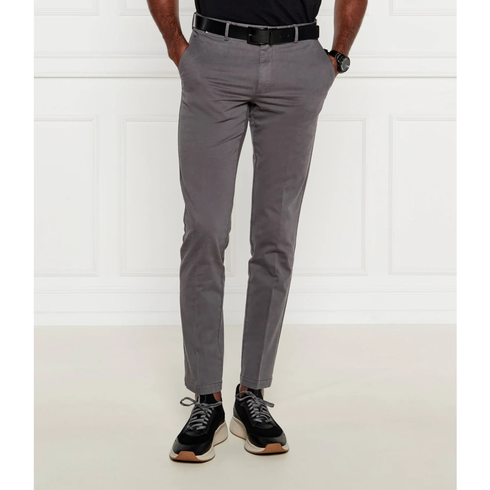 Hugo Boss Katoenen Gewassen Broek Gray Heren
