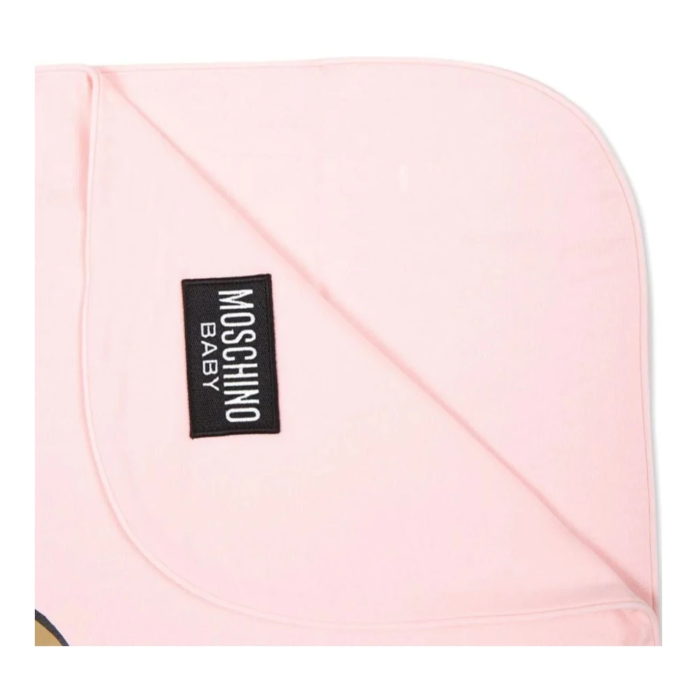 Moschino Teddy Bears Print Katoenen Deken Pink Unisex