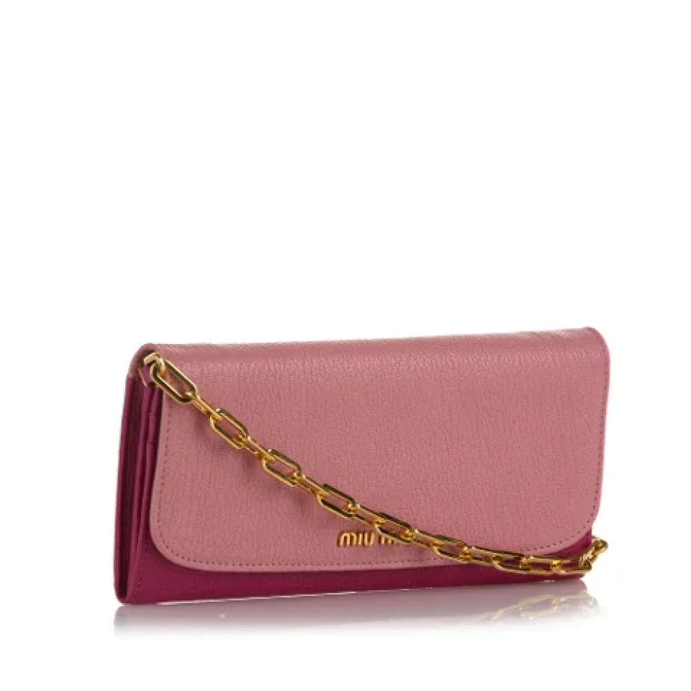 Miu Pre-owned Leather shoulder-bags Pink Dames
