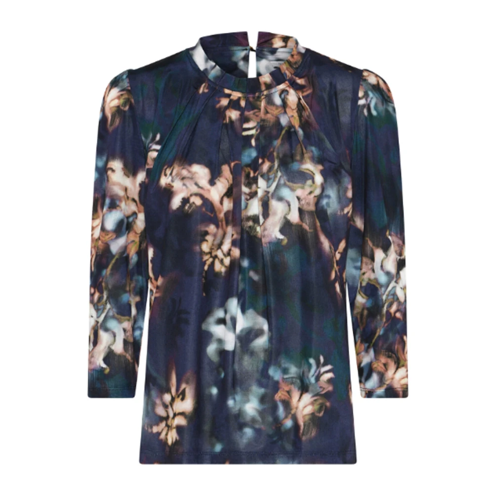 IN Front Blauwe Grazia Blouse met 3 4 Mouwen Blue Dames