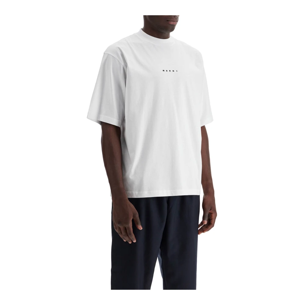 Marni Crew Neck Cotton Jersey T-Shirt White Heren