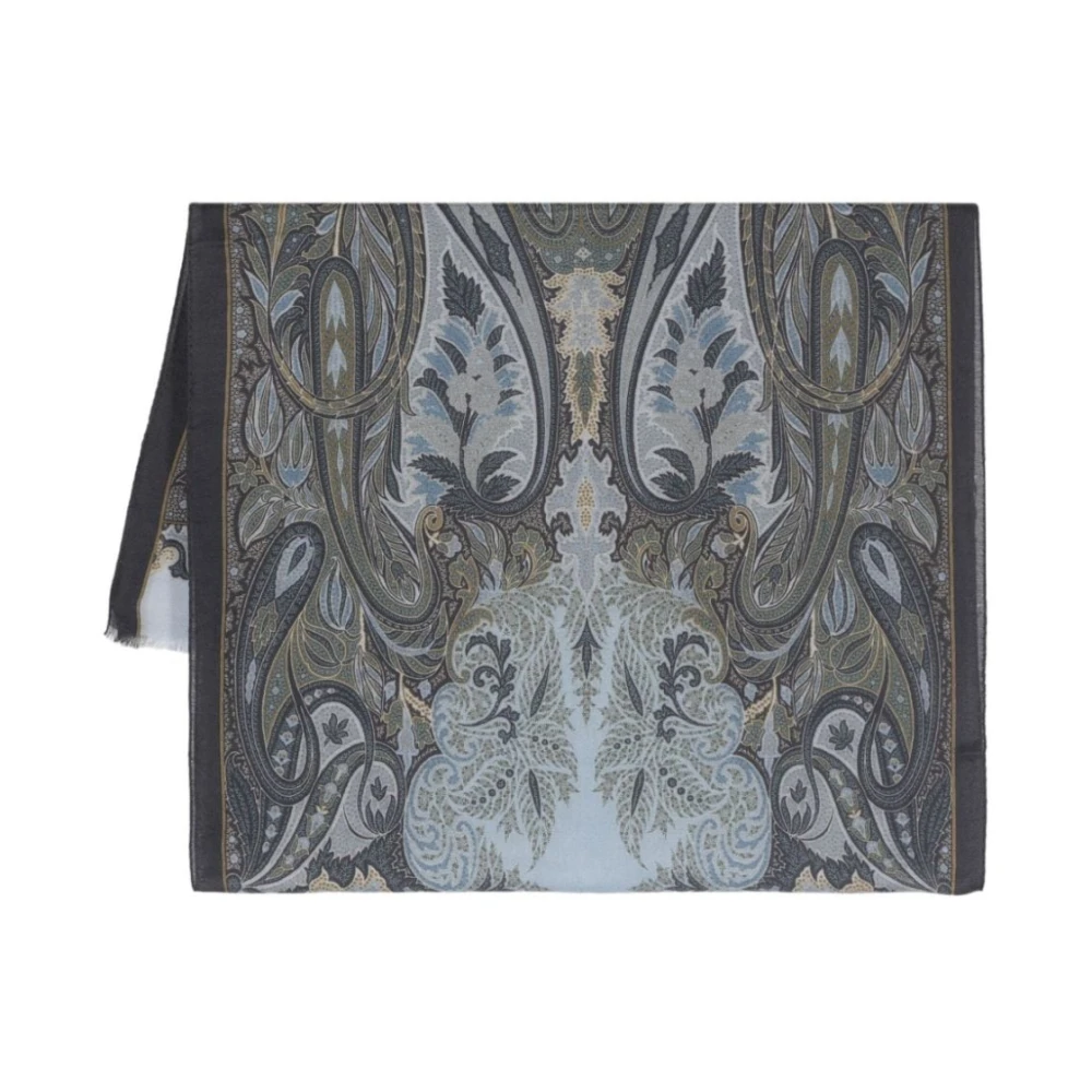 ETRO Heldere Blauwe Sjaal Stijlvolle Collectie Multicolor Heren