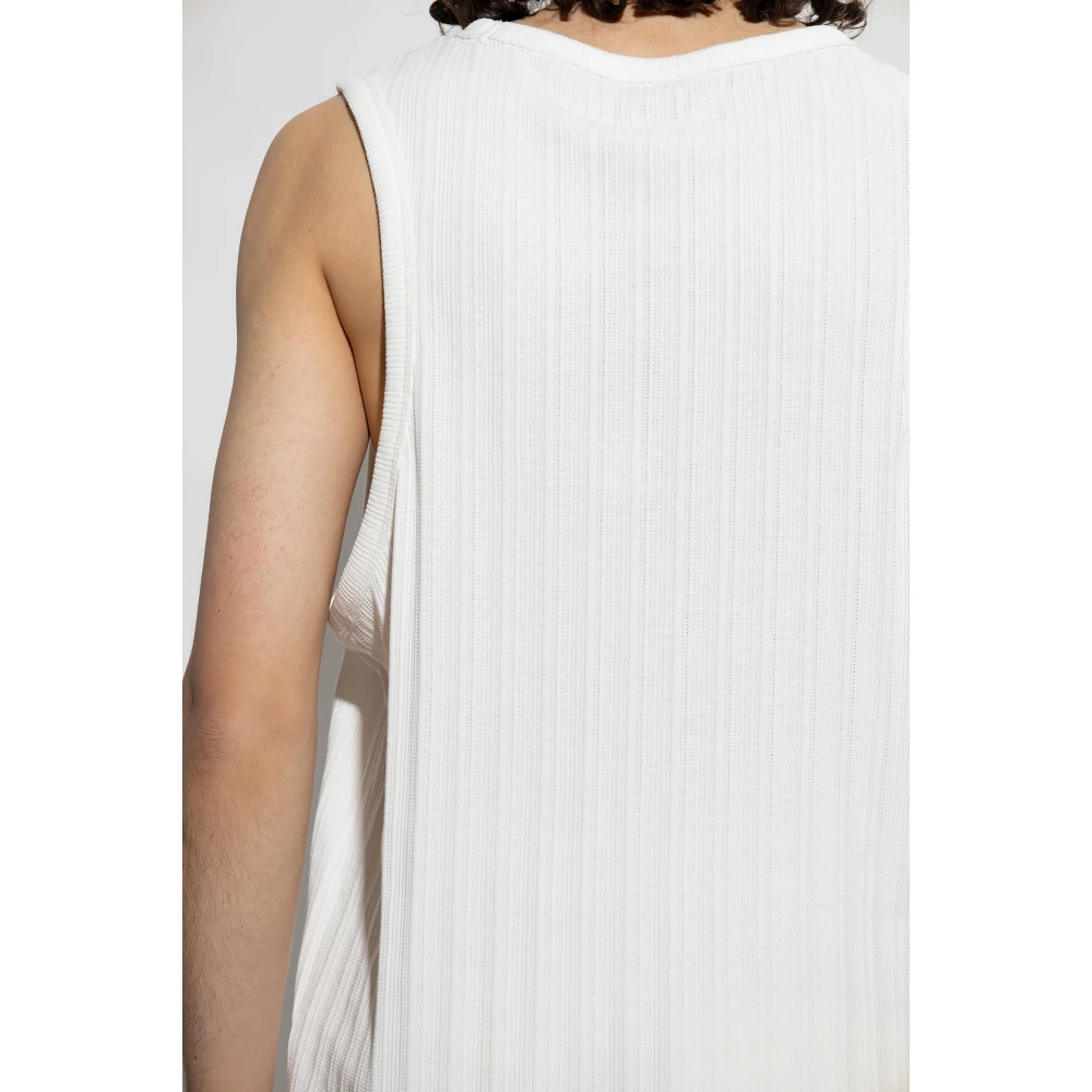 AllSaints Madison geribbelde mouwloze T-shirt White Heren