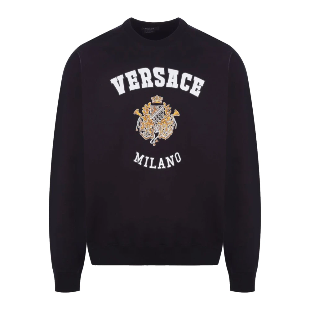 Versace Katoenen sweatshirt met lange mouwen Black Heren