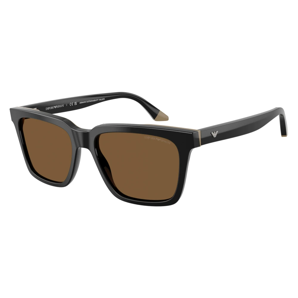 Emporio Armani Brown Man Ea4260 631373 Sunglasses Acetate Black Squared Normal - Image 4