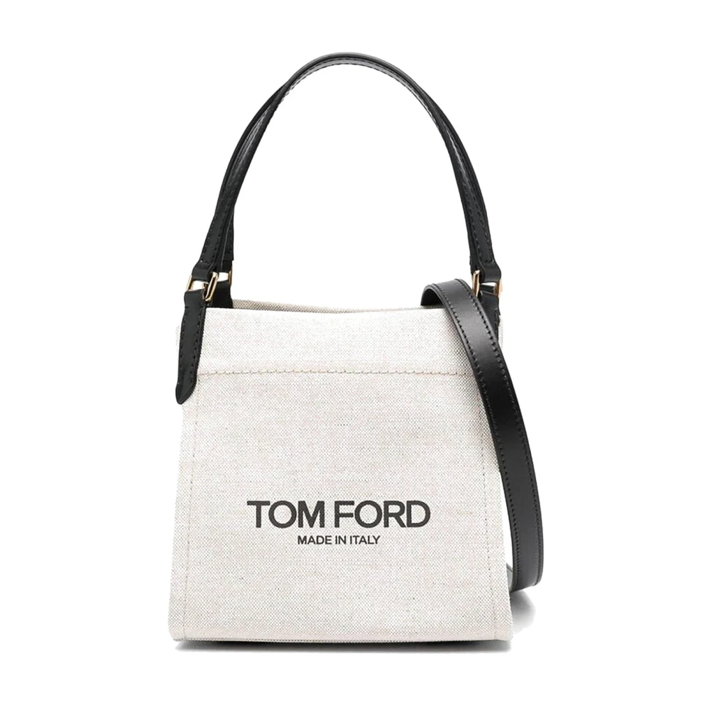 Tom Ford Amalfi Tote Tas met Leren Band Beige Dames