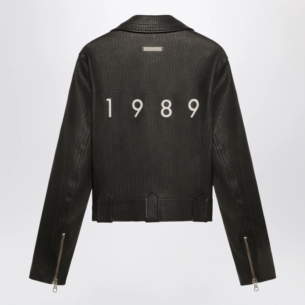 1989 Studio Biker Leren Jas Black Heren