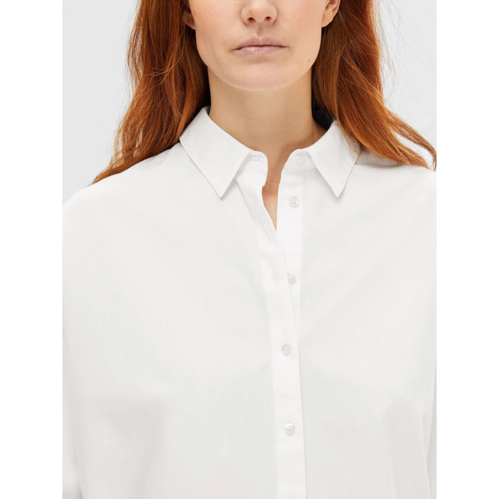 Selected Femme Oversized Katoenen Overhemd White Dames