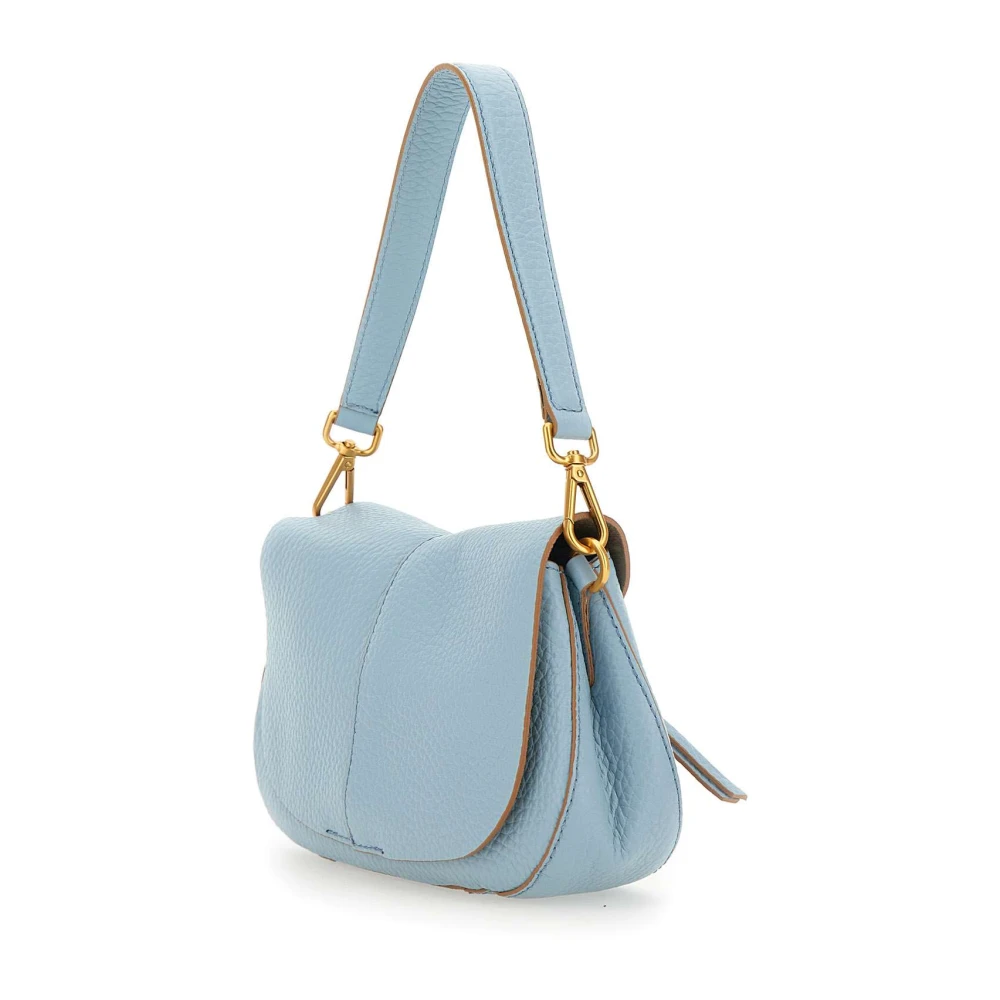 Gianni Chiarini Blauwe Leren Schoudertas met Klep Blue Dames