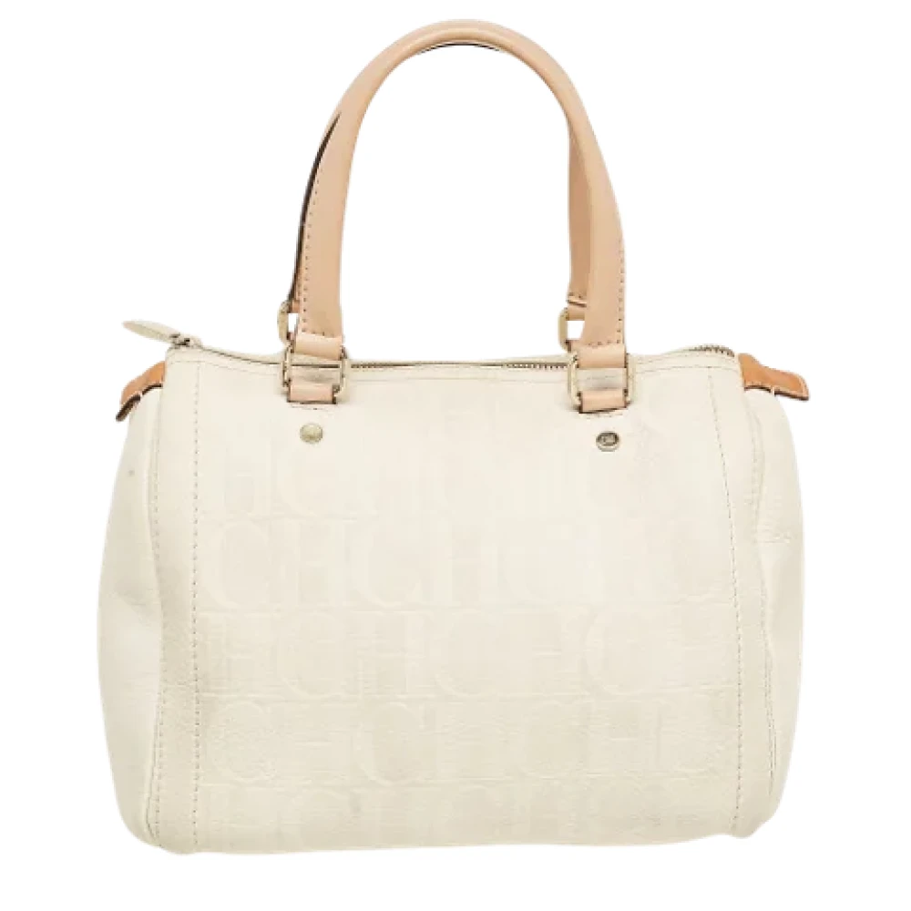 Carolina Herrera Pre-owned Leather handbags White Dames